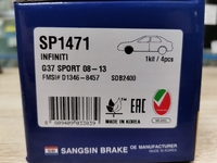 Дисковые тормозные колодки передние SANGSIN BRAKE SP1471 для Infiniti QX70 (2013->) к-кт